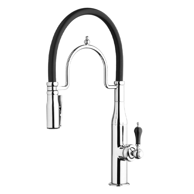 Single Handle Pull-out With Silycon<br />spout And A Sprayer Spout Rotates.